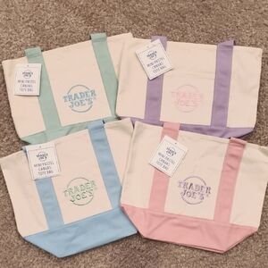 Pastel Canvas Tote Bag Set